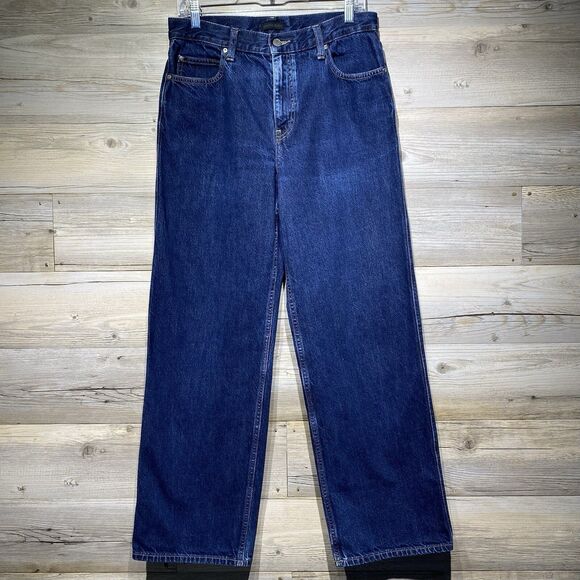 Uniqlo Wide Leg Straight Jeans Women’s 27 W30 L30 Blue High Rise 100% Cotton - Picture 1 of 9